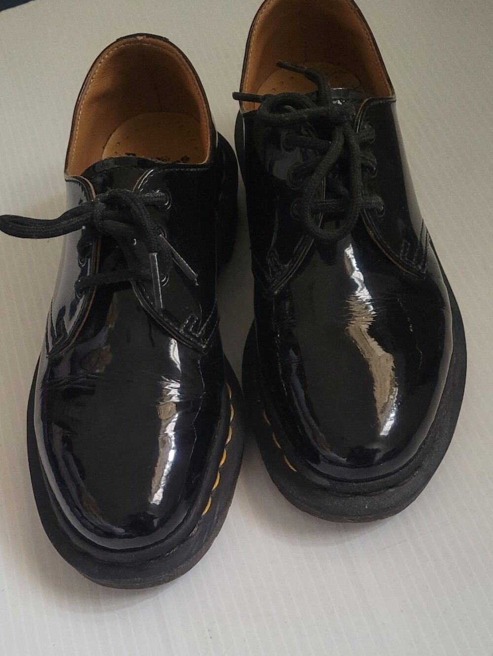 Dr Martens Patent Oxford Loafers - semi-painted stitches